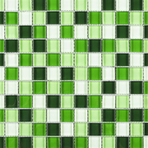 TGEMG-06 1x1 Square Green Glass Mosaic Tile Sheet