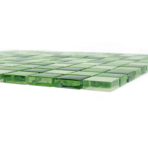 TGEMG-06 1x1 Square Green Glass Mosaic Tile Sheet