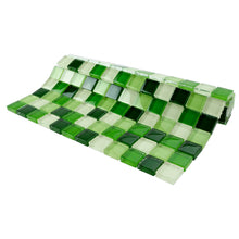 TGEMG-06 1x1 Square Green Glass Mosaic Tile Sheet