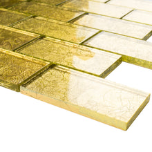 TGKG-01 Gold 2x4 glass mosaic tile sheet subway tile