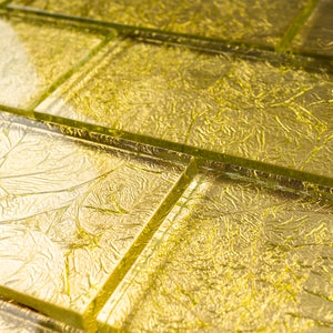 TGKG-01 Gold 2x4 glass mosaic tile sheet subway tile