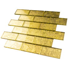 TGKG-01 Gold 2x4 glass mosaic tile sheet subway tile