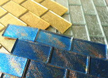 TGKG-01 Gold 2x4 glass mosaic tile sheet subway tile