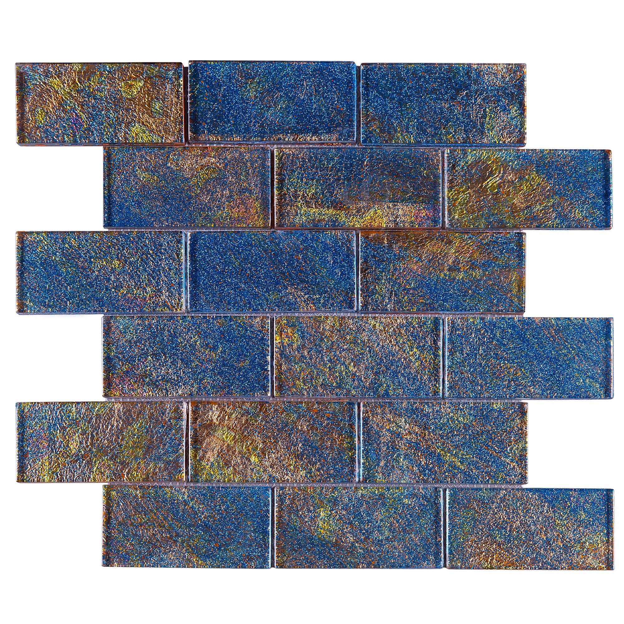 Tile Generation TGKG-02 Blue Galaxy 2x4 glass mosaic tile sheet subway tile – Tile ...