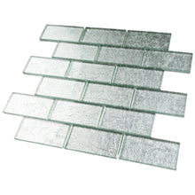 TGKG-03 Silver 2x4 glass mosaic tile sheet subway tile