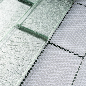 TGKG-03 Silver 2x4 glass mosaic tile sheet subway tile