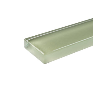 THCG-11 Light Green glass pencil liner trim wall tile 1"x12", 1/2"x12"