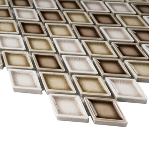 THMAG-12 Brown Diamond Handmade Ceramic Mosaic Tile Sheet