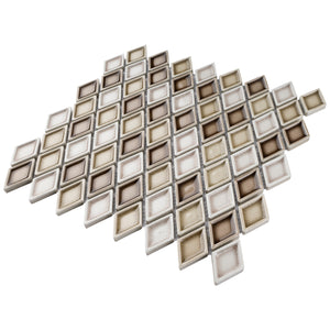 THMAG-12 Brown Diamond Handmade Ceramic Mosaic Tile Sheet
