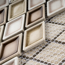 THMAG-12 Brown Diamond Handmade Ceramic Mosaic Tile Sheet