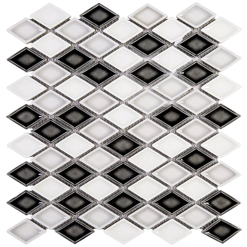 THMAG-13 Grey Diamond Handmade Ceramic Mosaic Tile Sheet
