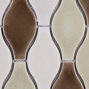 THMAG-03 Brown Bowling Handmade Ceramic Mosaic Tile Sheet