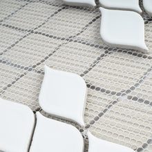 THMAG-04 White Water Drop Handmade Ceramic Mosaic Tile Sheet