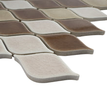 THMAG-06 Brown Water Drop Handmade Ceramic Mosaic Tile Sheet