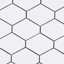 THMAG-07 White Diamond Hexagon Handmade Ceramic Mosaic Tile Sheet