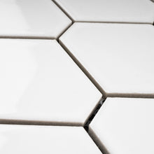 THMAG-07 White Diamond Hexagon Handmade Ceramic Mosaic Tile Sheet