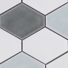 THMAG-08 Grey Diamond Hexagon Handmade Ceramic Mosaic Tile Sheet