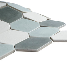 THMAG-08 Grey Diamond Hexagon Handmade Ceramic Mosaic Tile Sheet