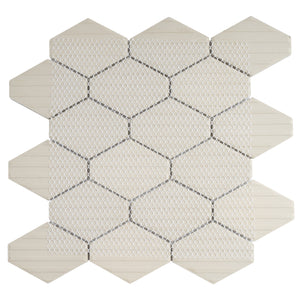 THMAG-08 Grey Diamond Hexagon Handmade Ceramic Mosaic Tile Sheet