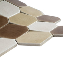 THMAG-09 Brown Diamond Hexagon Handmade Ceramic Mosaic Tile Sheet