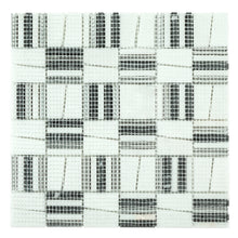 TIMLG-02 2x2 Black and White Square Marble and Gold Aluminum Mosaic Tile Backsplash