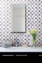 TIMLG-02 2x2 Black and White Square Marble and Gold Aluminum Mosaic Tile Backsplash