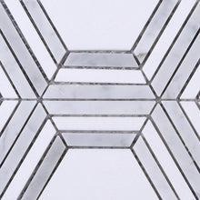 TINTG-01 White and Grey 6" Hexagon Marble Mosaic Tile