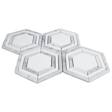 TINTG-01 White and Grey 6" Hexagon Marble Mosaic Tile
