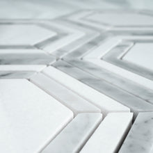 TINTG-01 White and Grey 6" Hexagon Marble Mosaic Tile