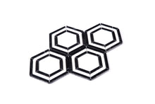 TINTG-02 Black and White 6" Hexagon Marble Mosaic Tile