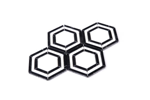 TINTG-02 Black and White 6" Hexagon Marble Mosaic Tile