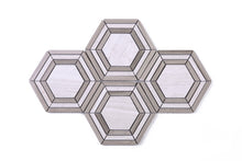 brown large hexagon stone mosaic tile