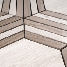 TINTG-03 Wooden Beige 6" Hexagon Marble Mosaic Tile