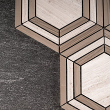 TINTG-03 Wooden Beige 6" Hexagon Marble Mosaic Tile