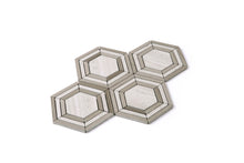 TINTG-03 Wooden Beige 6" Hexagon Marble Mosaic Tile