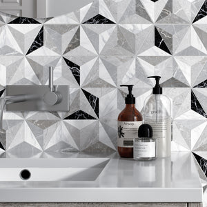 IR-GRH8 Iris Gray 8" x 9" Hexagon Porcelain Patterned Wall & Floor Tile