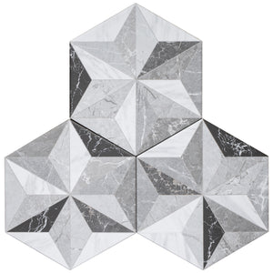 IR-GRH8 Iris Gray 8" x 9" Hexagon Porcelain Patterned Wall & Floor Tile