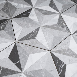 IR-GRH8 Iris Gray 8" x 9" Hexagon Porcelain Patterned Wall & Floor Tile