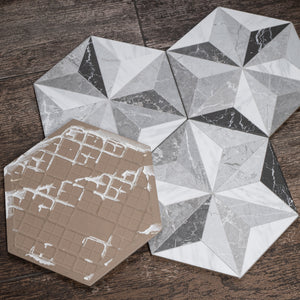 IR-GRH8 Iris Gray 8" x 9" Hexagon Porcelain Patterned Wall & Floor Tile