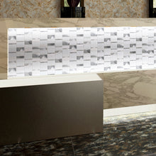 TISTG-05 Random Rectangle Sequence Glass and Aluminum Mosaic Tile in White