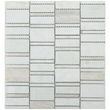 TISTG-07 Beige & Black Random Rectangle Glass Mix Stone Mosaic Tile