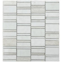 TISTG-07 Beige & Black Random Rectangle Glass Mix Stone Mosaic Tile