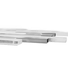 TTCG-01 White Slender White Glass With Aluminum Mosaic Tile Sheet