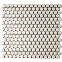 JAPM101 White glazed polished penny round porcelain mosaic tile