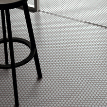 JAPM102 Light grey glazed polished penny round porcelain mosaic tile