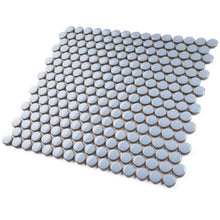 JAPM103 Blue glazed polished penny round porcelain mosaic tile