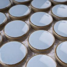 JAPM103 Blue glazed polished penny round porcelain mosaic tile
