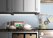 JAPM103 Blue glazed polished penny round porcelain mosaic tile