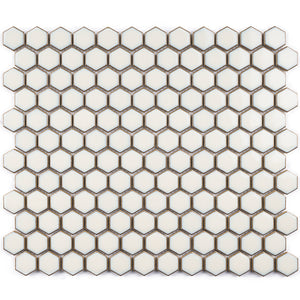 JAPM201 White polished tiny hexagon porcelain mosaic tile
