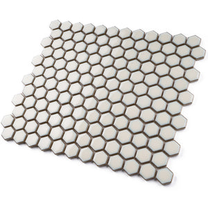 JAPM201 White polished tiny hexagon porcelain mosaic tile